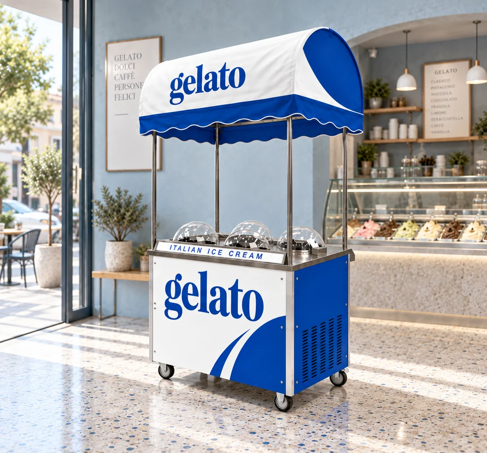 Multi-Cylinder Gelato Machine in an illustrative application setting