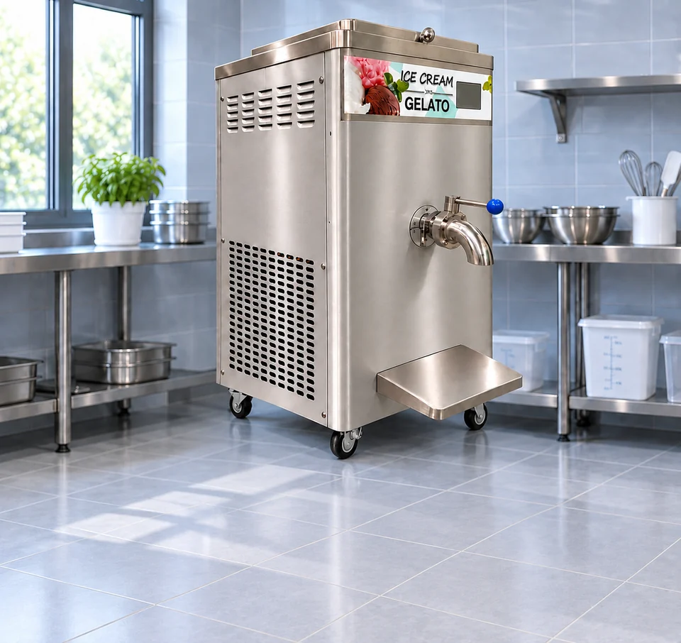 Milk pasteurizer in an illustrative preparation room