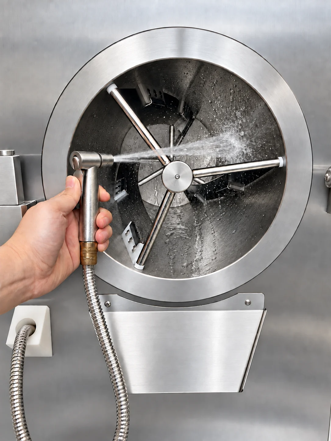 Rinsing the freezing cylinder