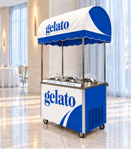 Gelato machine in an illustrative event service setting