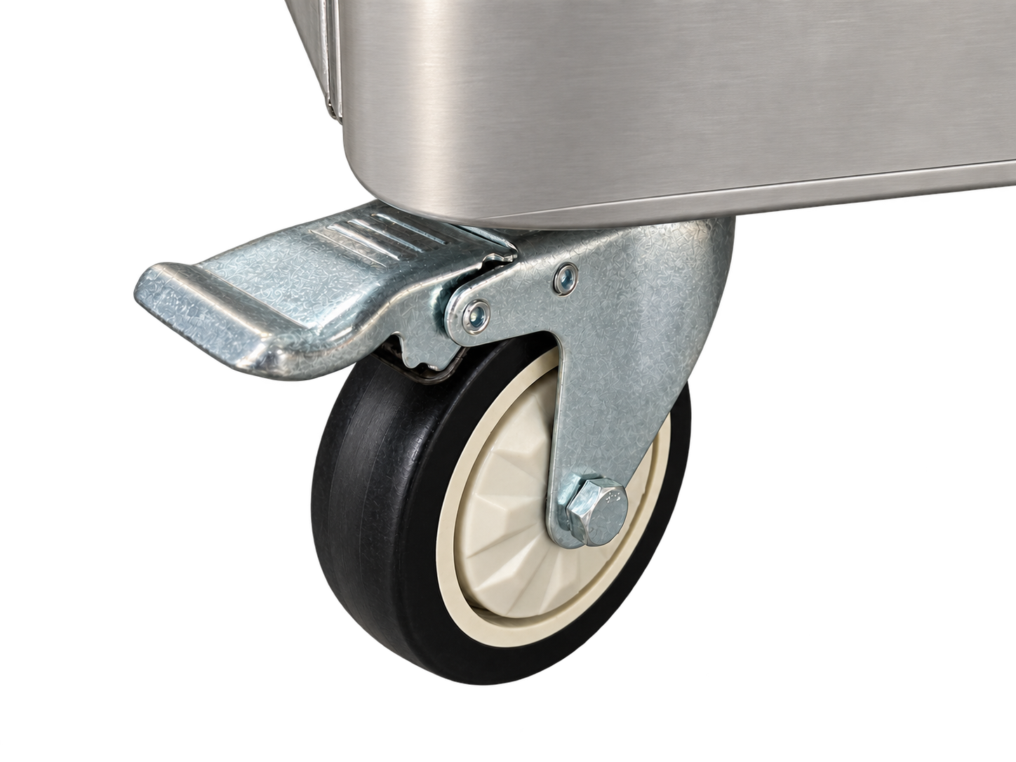 Caster and brake assembly