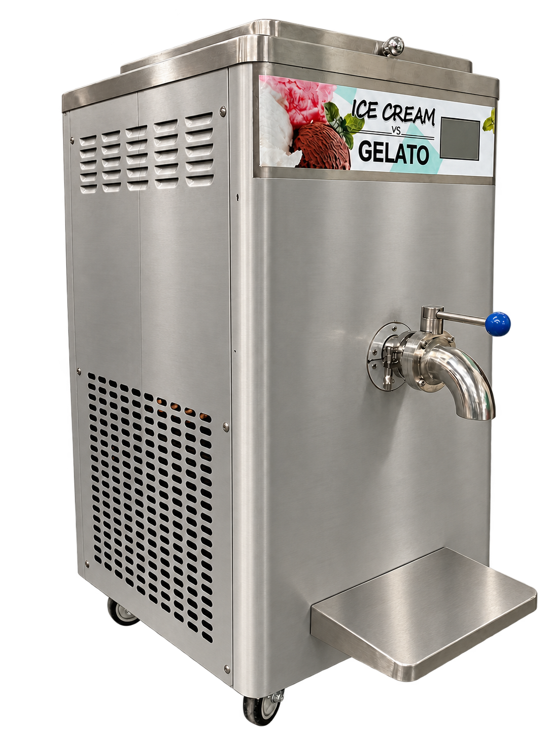 Pasteurizer shown from the front and side