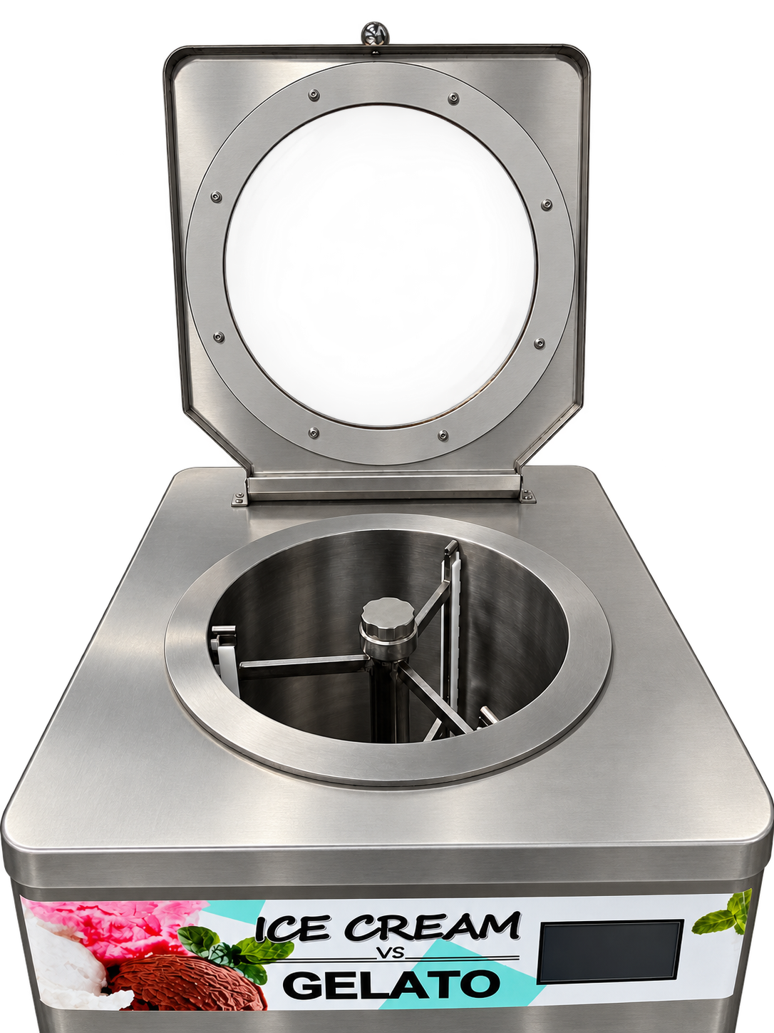 Open lid and vessel of the pictured pasteurizer