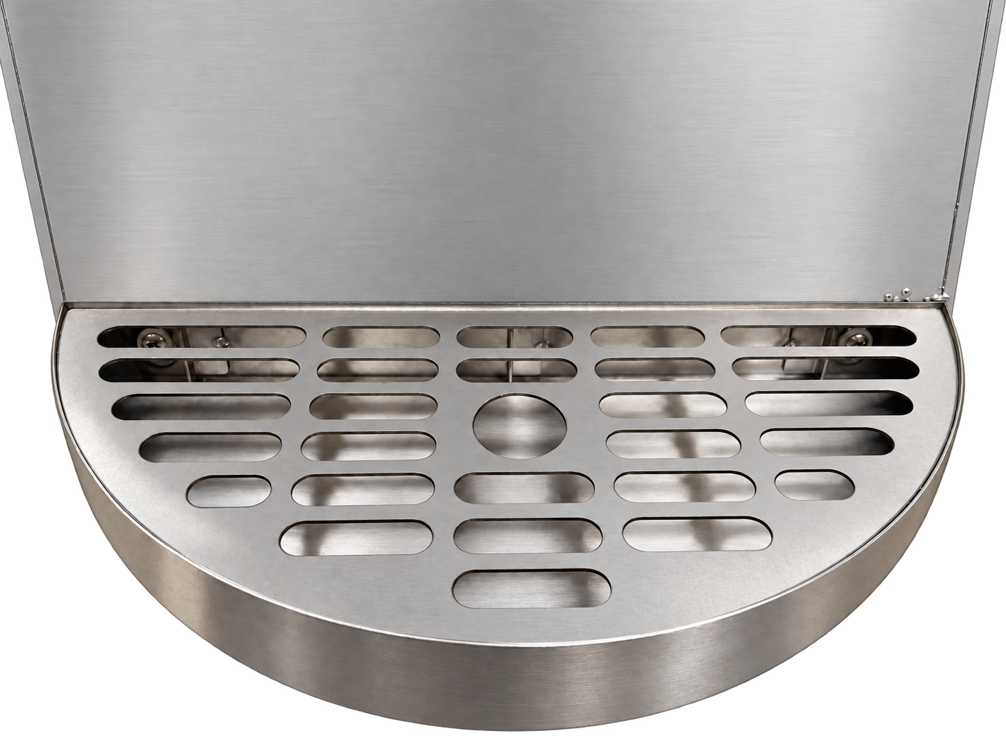 Stainless-steel drip tray.